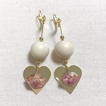 ミニ薔薇のハートピアス＊