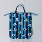 〈入園入学準備〉カッコいい！！サッカーボール⚽の持ち手付き巾着袋＊シューズバッグ