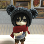 くま耳キャスケット グレー