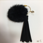 NEW！ファー付き♡タッセルキーホルダー ②ブラック