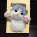 羊毛フェルト  壁掛けねこ スコティッシュフォールド