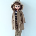 ファー付きモッズコート サンドカラー リカちゃん