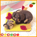 秋のお昼寝  ダックス  ☆チョコタン☆羊毛フェルト