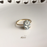 ≪14kgf≫vintageフラワーカメオリング グレー