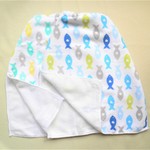 【セール】見本　シンプル【２枚折り】ネームタグ付　２枚セットタオルエプロンお魚さん