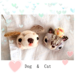 ちょこんとDog & Cat羊毛ブローチ