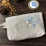 SS刺繍ポーチ 水色