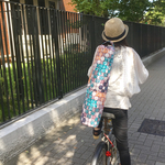 ヨガマットバッグ アフリカ布 おはじき柄