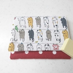 【再販】白×赤★洗濯猫のポケットティッシュポーチ
