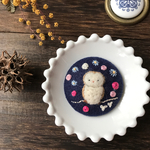 （大）刺繍ブローチ メンフクロウ