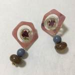 Tortoiseshell rose red pierce/earing