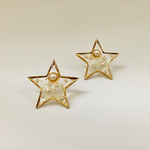 ＊再販＊星とパールのピアス／イヤリング…ゴールド