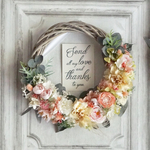 megmi様専用カート…'rustic wedding' wreath bouquet:アンティーククリームのリースブーケ&ブートニアセット
