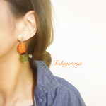 【Halloween】antique flower beads pierce/earring