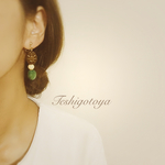 【rétro】antique flower beads pierce/earring