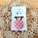 刺し子模様『十字花刺し』赤 ヘアゴム