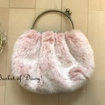 ★★★値下げしました★★★　リバティ*　フォックス　エコファー　シャーベットピンク　ベンリー口金 バッグ　マーガレットアニー
