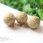 10個入り☆15ｍｍ♪麻チャーム（クリーム）