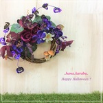 横幅30㎝ハロウィンパープル壁掛け【B】◆造花・壁掛けリース