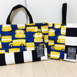 北欧★車柄のレッスンバッグとシューズ袋