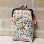 so-***さま専用＊レトロ動物アップリケ柄☆*8.5cm縦長がま口ポーチ