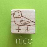   nico＊消しゴムはんこ＊子ども絵はんこトリ