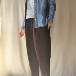 サルエル気味コーデュロイパンツ（ブラック）