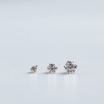 ミルククラウンピアス/CZ/2mm