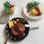   ミニチュアフード   オムライス  サラダ ハンバーグ 3点