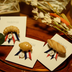 クロワッサン・プレッツェル・フランスパンのブローチ🥖リボンとイニシャル付き🥖