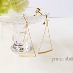 揺れる♥チェーンとパイプのイヤリング／ピアス