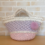 ♦️ふわふわファーチャームsweetかごバッグ L