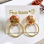 ドライフラワーとリングの2WAYピアス