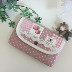 いちごパッチ　母子手帳・通帳カードケース