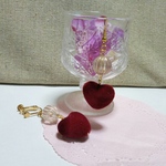 大人可愛い♡ベルベットハートのゆらゆらピアス（イヤリング）