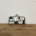 がまぐち・リップ・印鑑ケース（ふくろう／ネイビー）