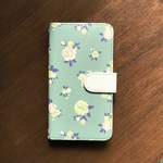 花柄 フラワー 手帳型 iPhone Android スマホケース スマホカバー ケース カバー 鏡付き ミラー付き おしゃれ かわいい
