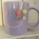 キューブとニコちゃんピアス ハンドメイド