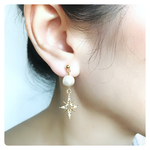 コットンパール & スター ノンホールピアス