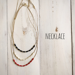 【金属アレルギー対応】ビーズslenderネックレス  red black white