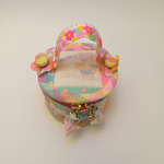 【送料無料】レトロキュートな手のひらパッチワークバニティーポーチ くまちゃん