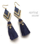 ◇tassel × earrings◇（navy）