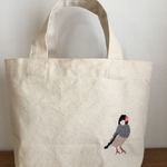 桜文鳥トートバッグ     ・クロスステッチ 