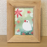 【再販】紅葉と白文鳥