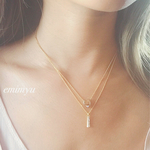 Double Chain  U＆I Gold Necklace