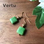 クリソプレーズのひと粒ピアス