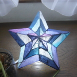 和紙灯り星（blue)