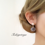 pearl bijou and fur pierce/earring