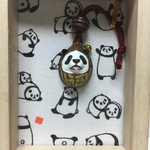 パンダだるま根付け