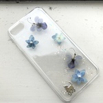 【訳あり/値下げ】iPhone8/iPhone7 花 猫 蝶々 押し花iPhoneケース スマホケース 一点物
